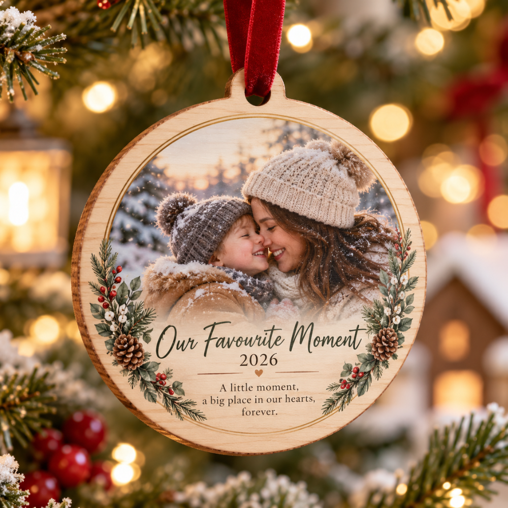 Personalized Photo + Message Acrylic Ornament — Photo 3