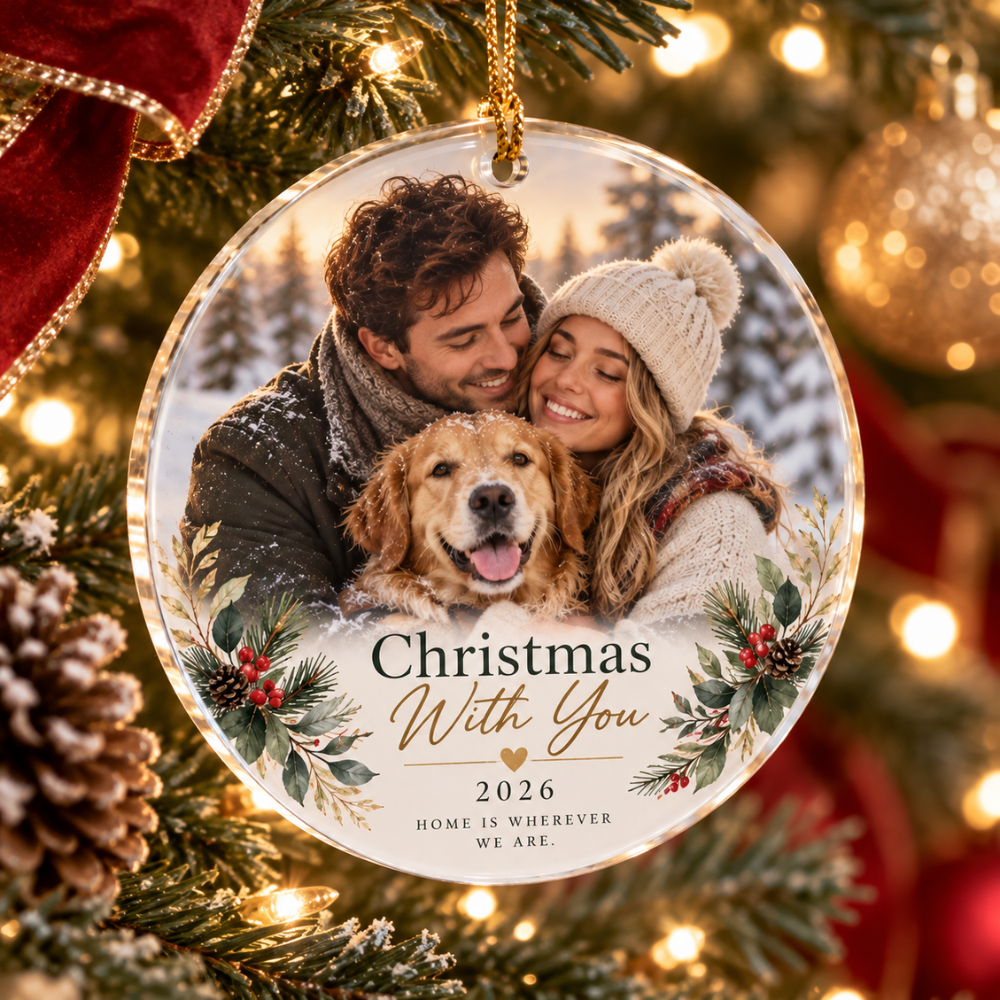 Personalized Photo + Message Acrylic Ornament — Photo 1