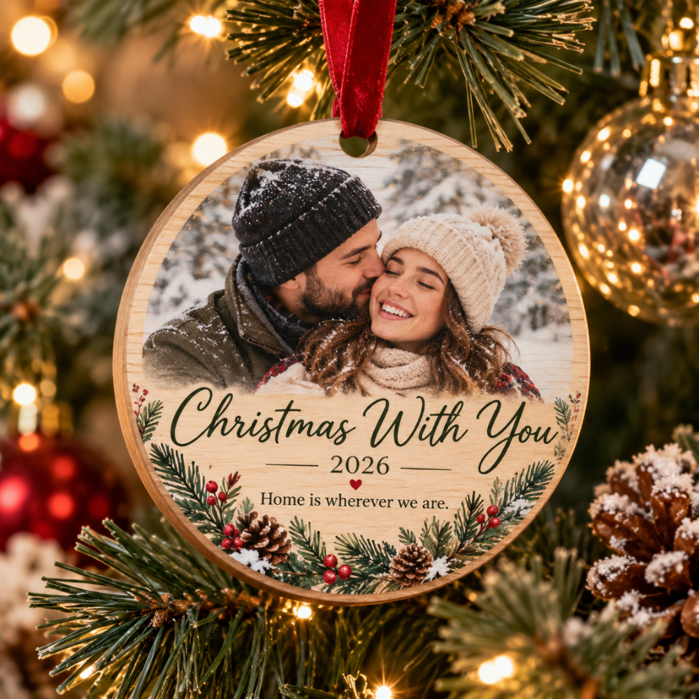 Personalized Photo + Message Acrylic Ornament — Photo 2