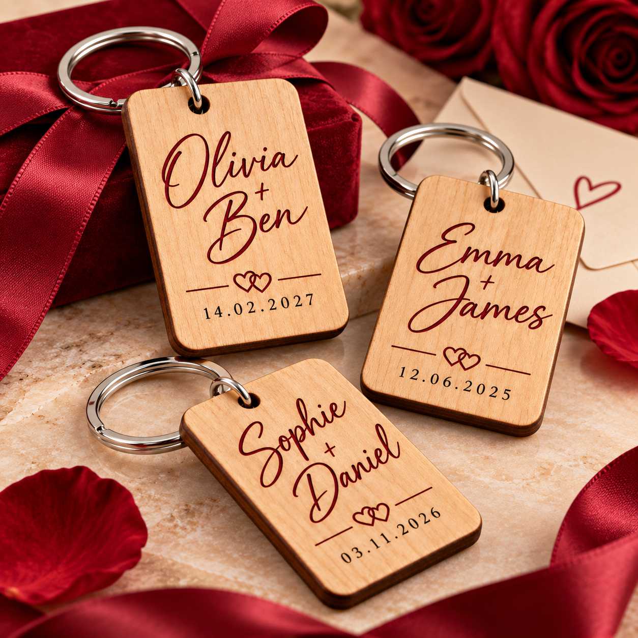 Personalized Couple Names & Date Keychain — Photo 2