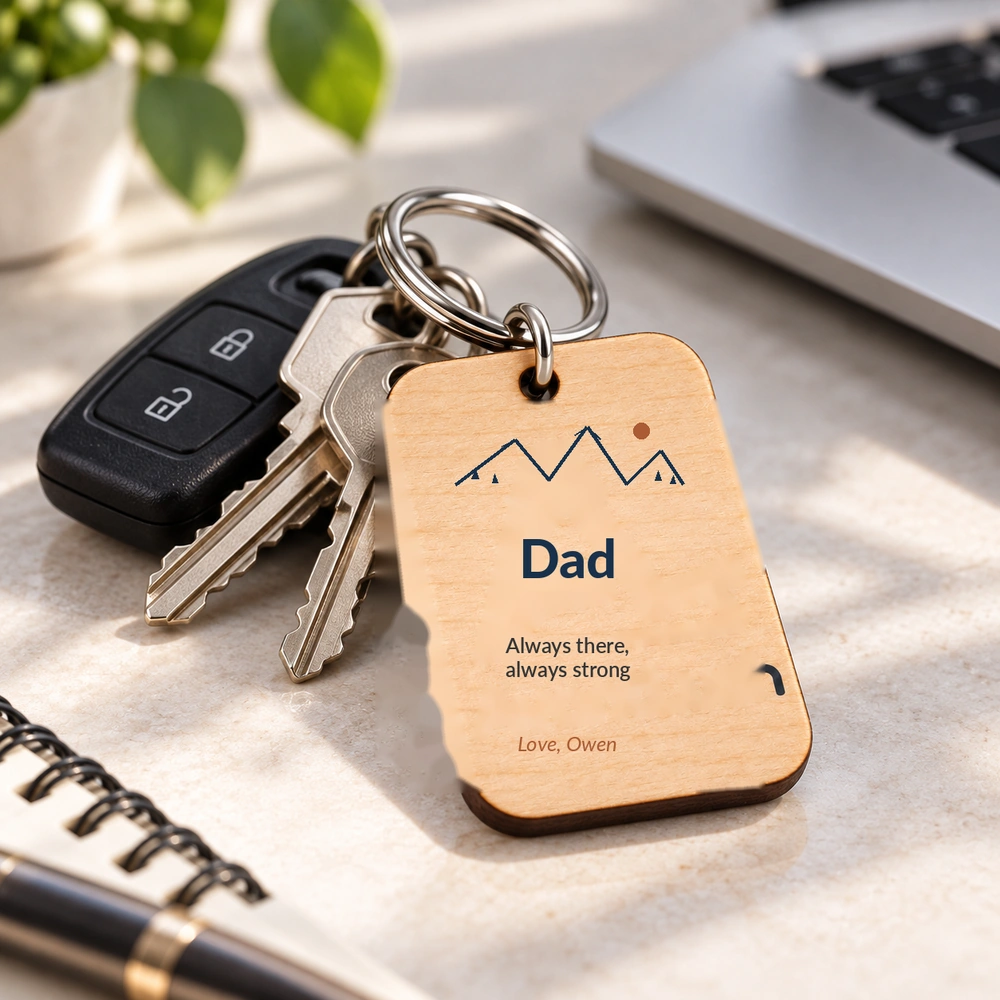 Personalized Father’s Day Message Keychain — Photo 3