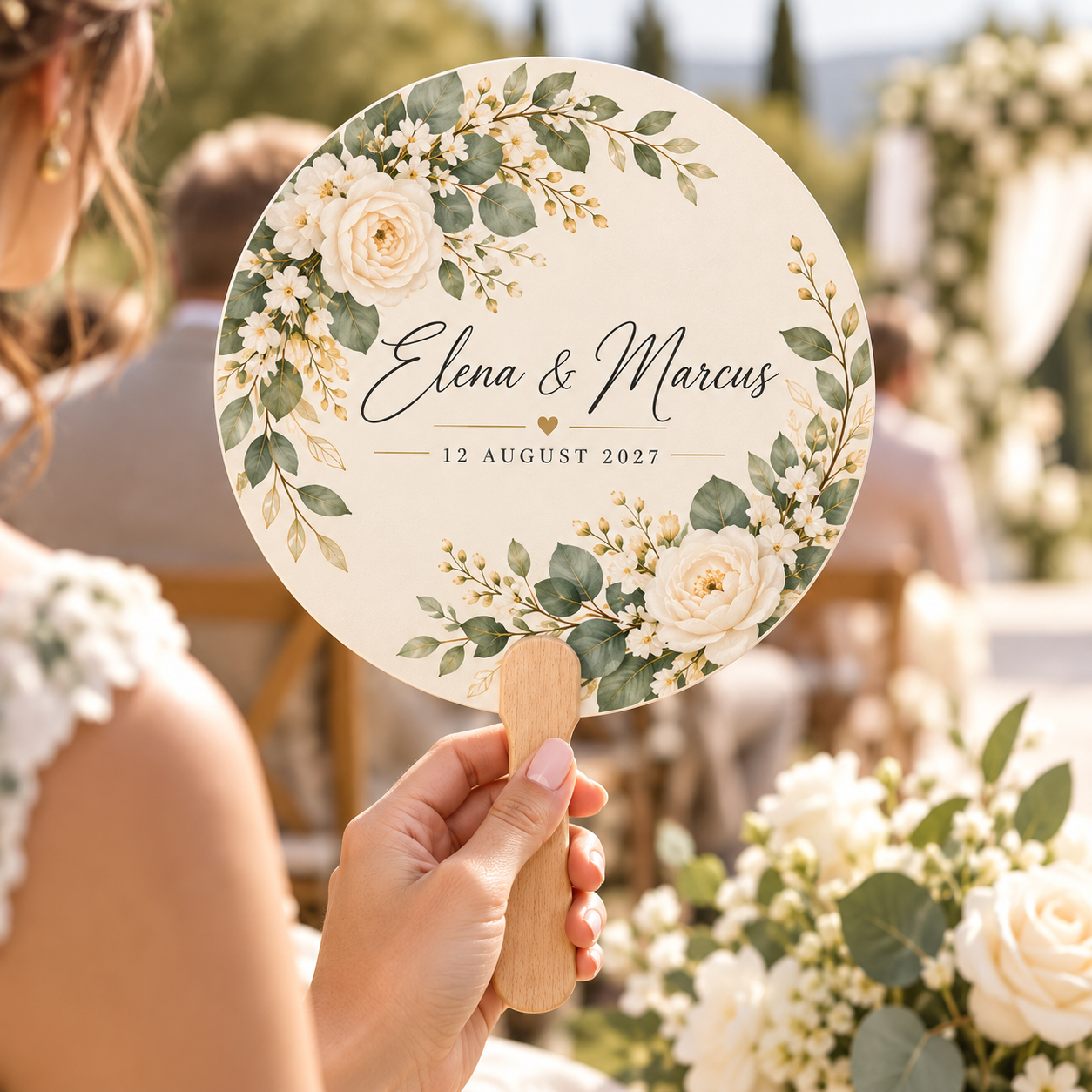 Personalized Wedding Hand Fan — Photo 1