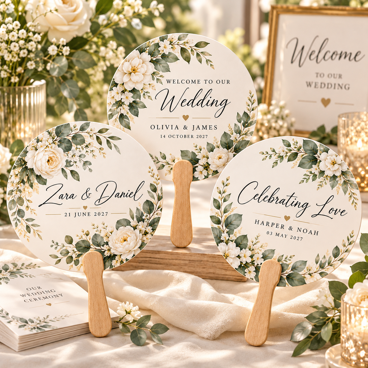 Personalized Wedding Hand Fan — Photo 2