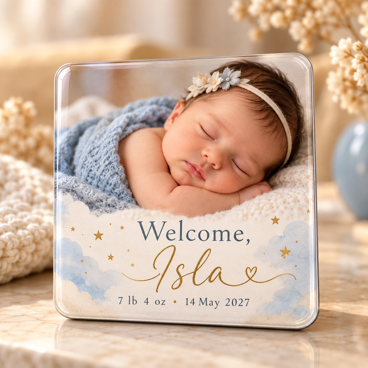 Personalized Baby Announcement Magnet — Photo 5