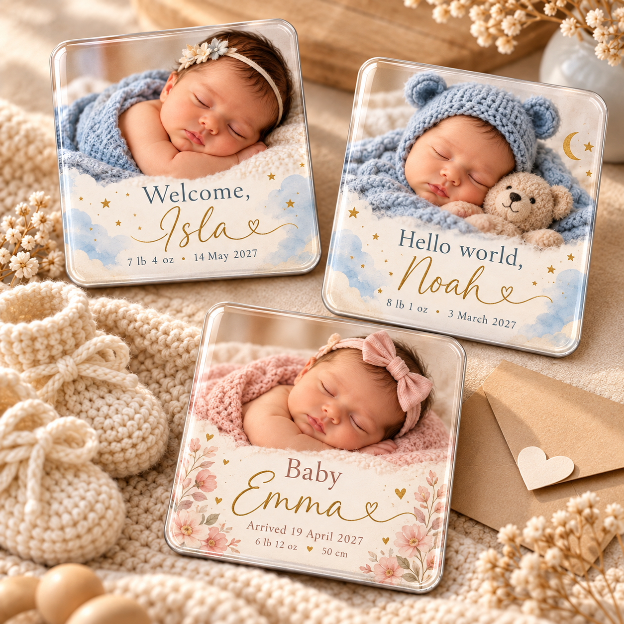 Personalized Baby Announcement Magnet — Photo 2