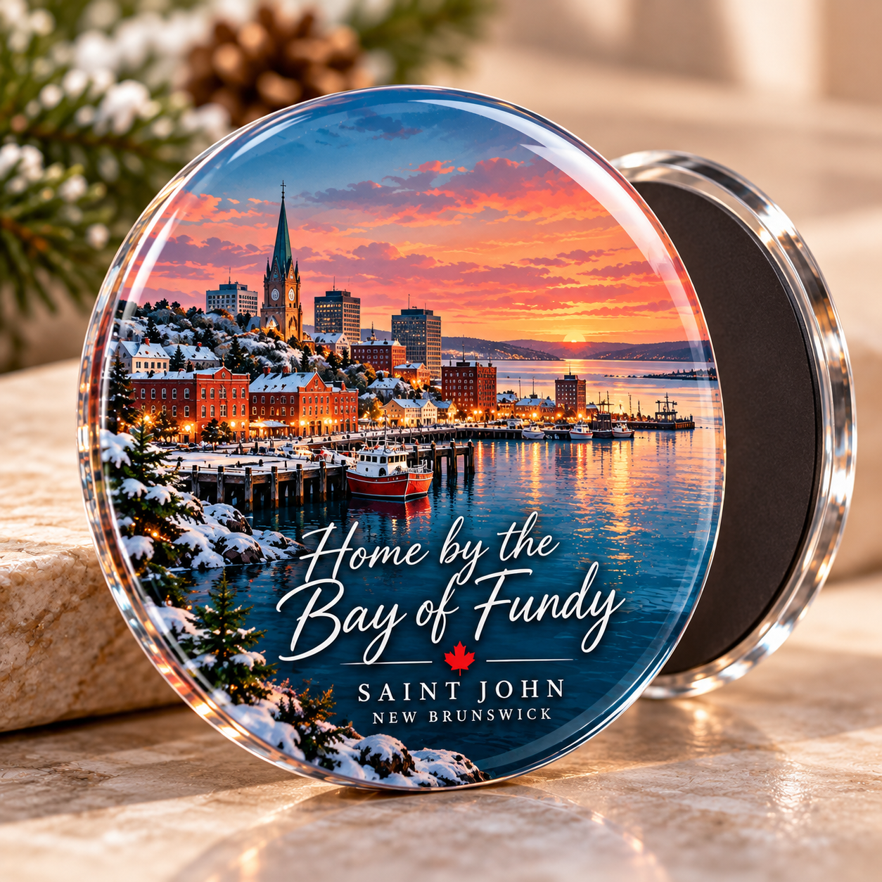 Saint John Skyline Acrylic Magnet — Photo 1