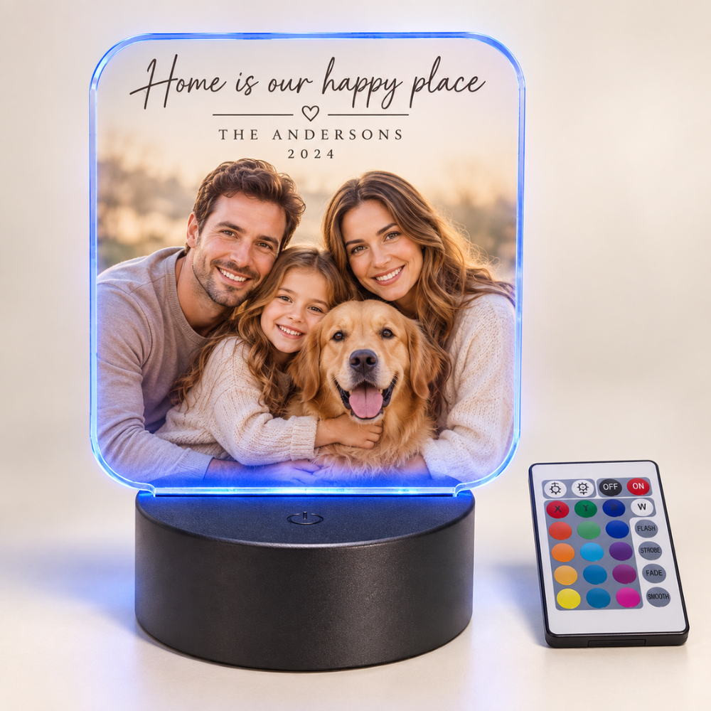 Personalized Family & Pet Christmas Acrylic LED Lamp — Photo 5