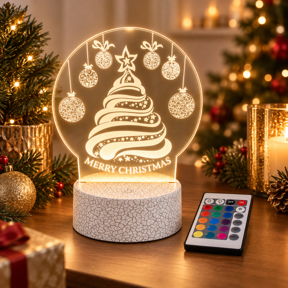 Merry Christmas Tree Acrylic LED Lamp — Photo 1