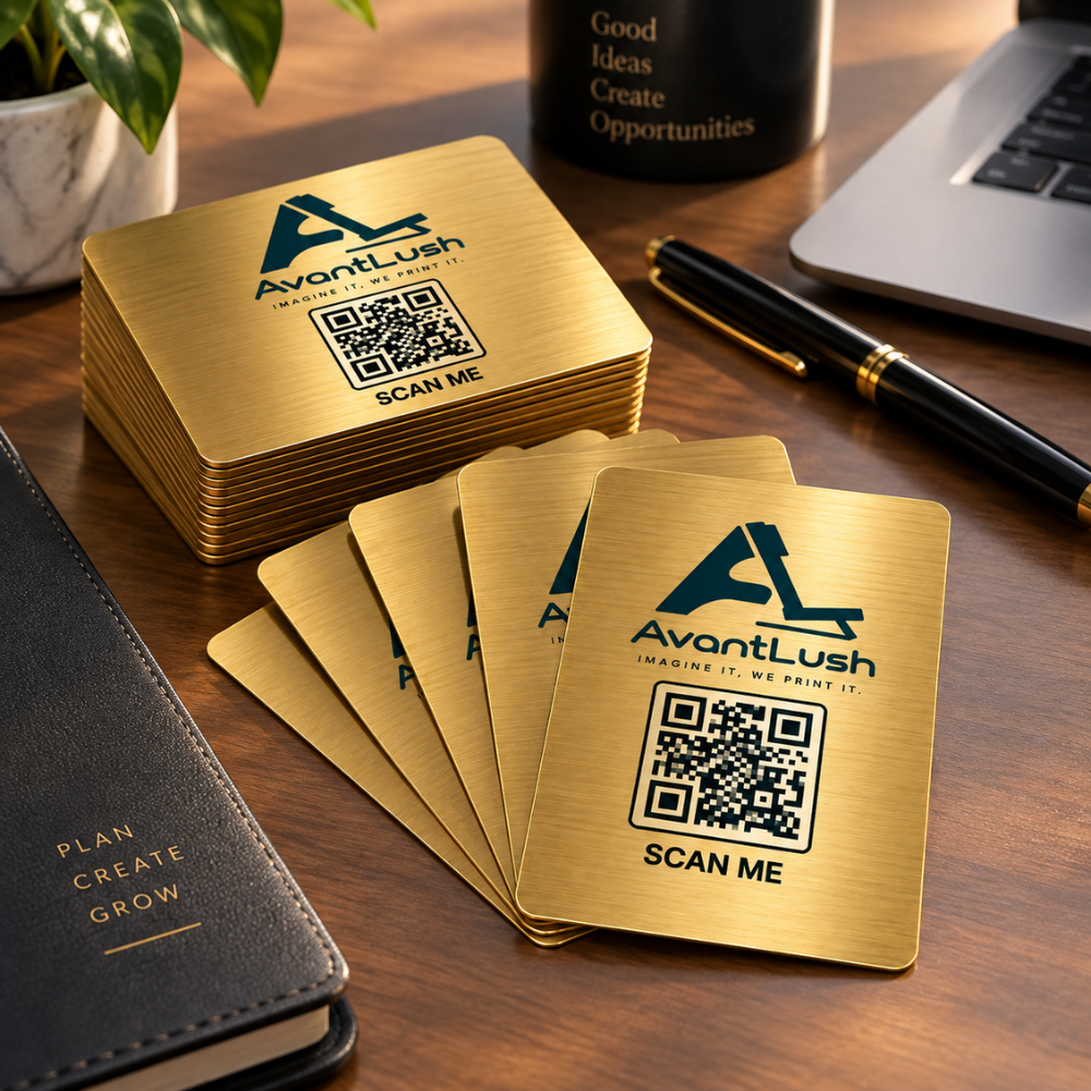 Gold Brushed Metallic Business Cards — Photo 3