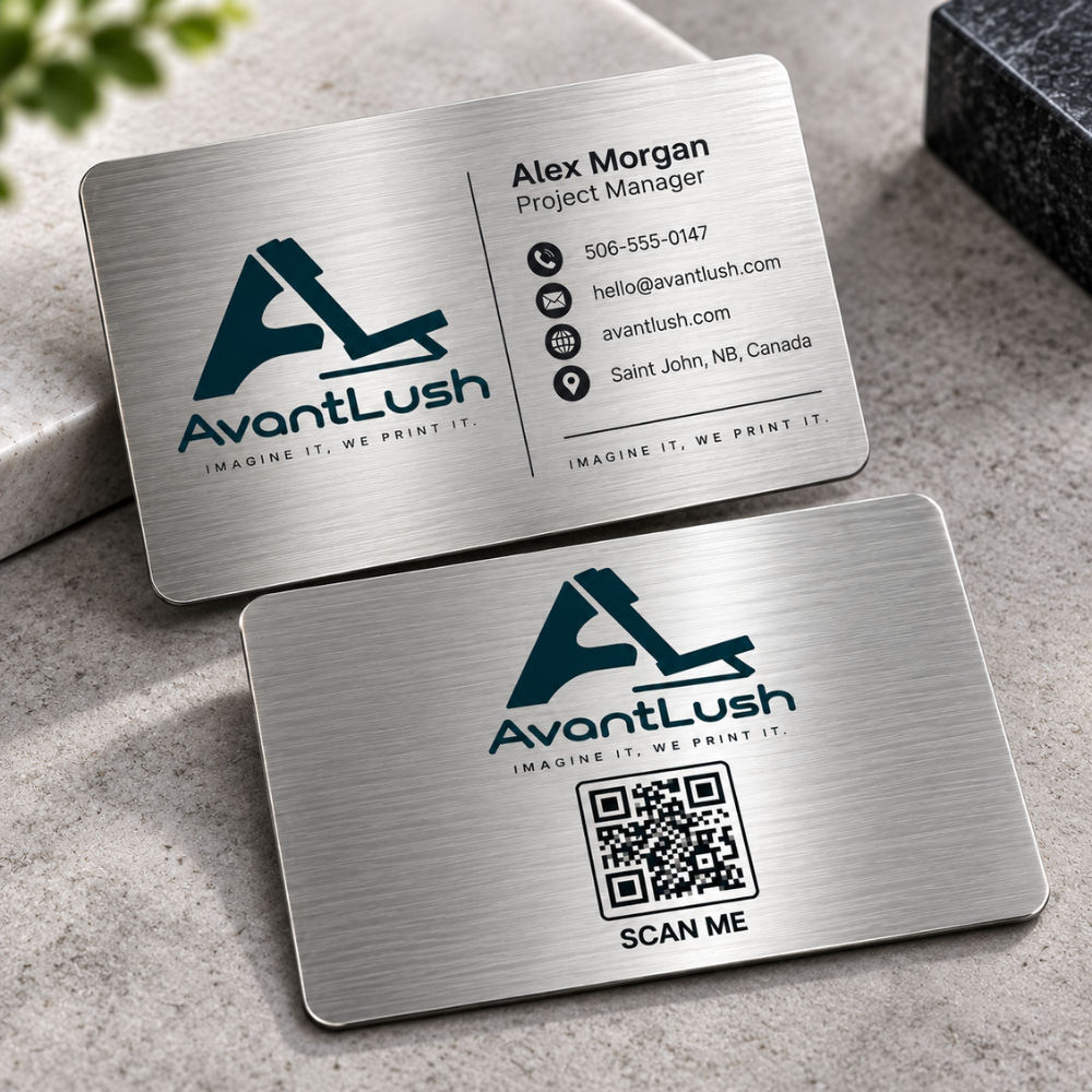 Silver Brushed Metallic Business Cards — Photo 4