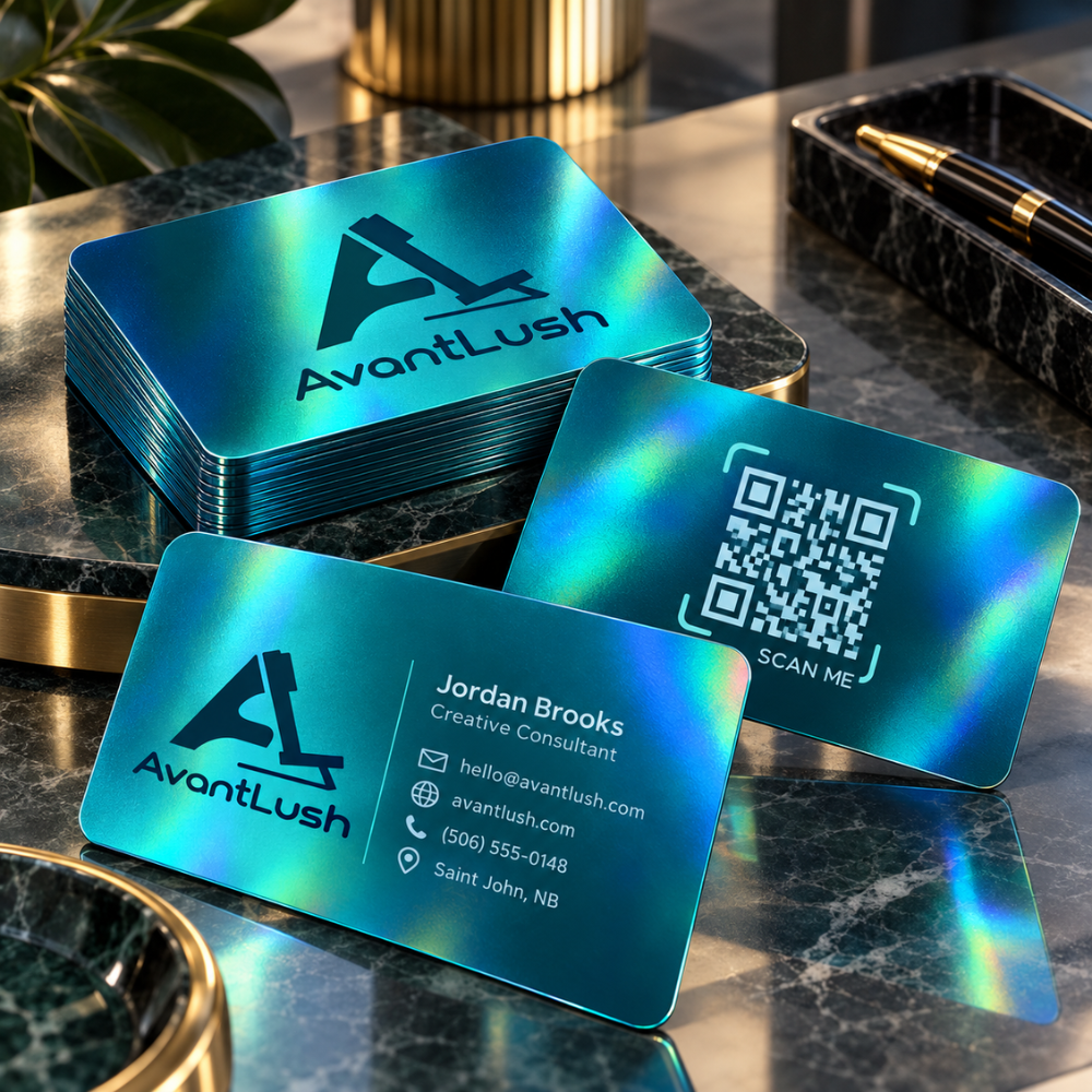 Teal Holographic Business Cards — Photo 2