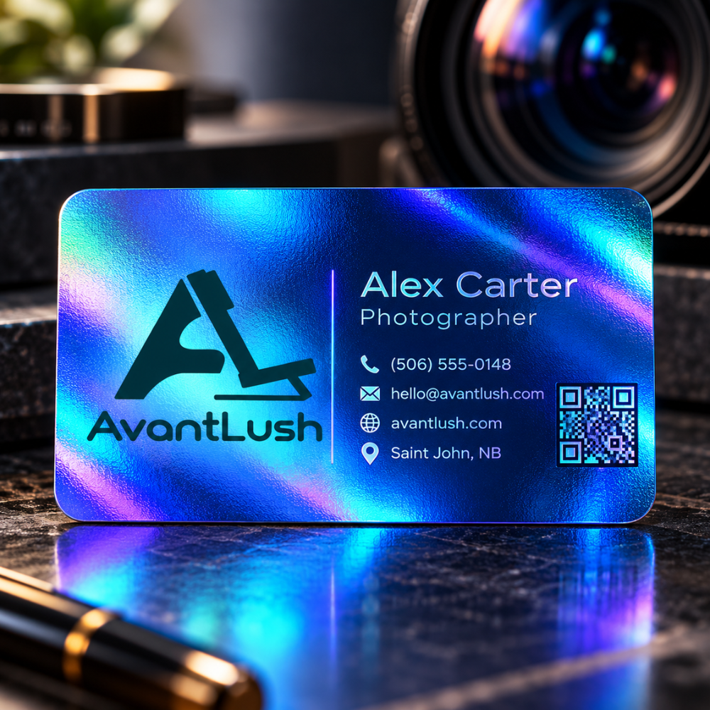 Blue Holographic Business Cards — Photo 5
