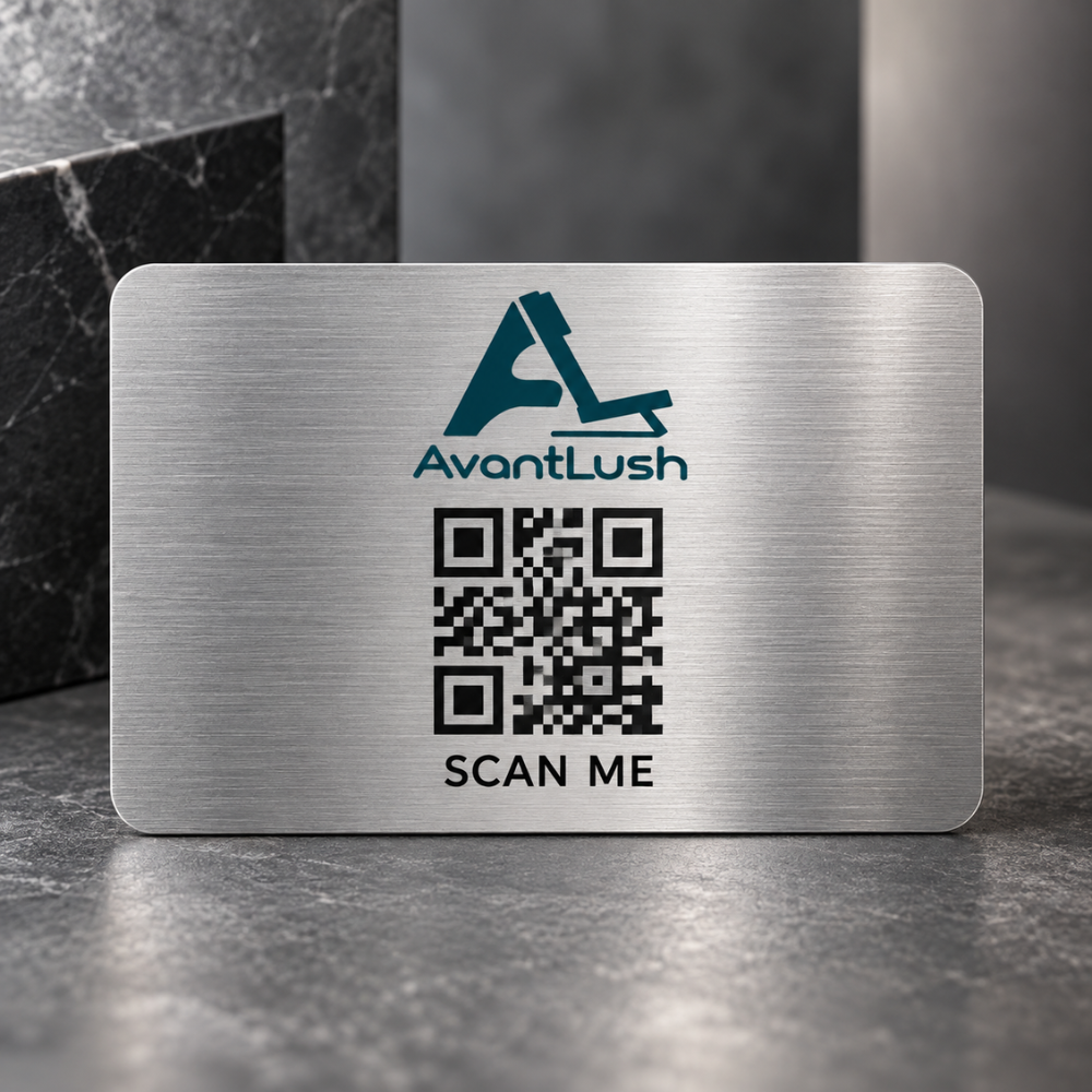 Silver Brushed Metallic QR Code Business Cards — Photo 2