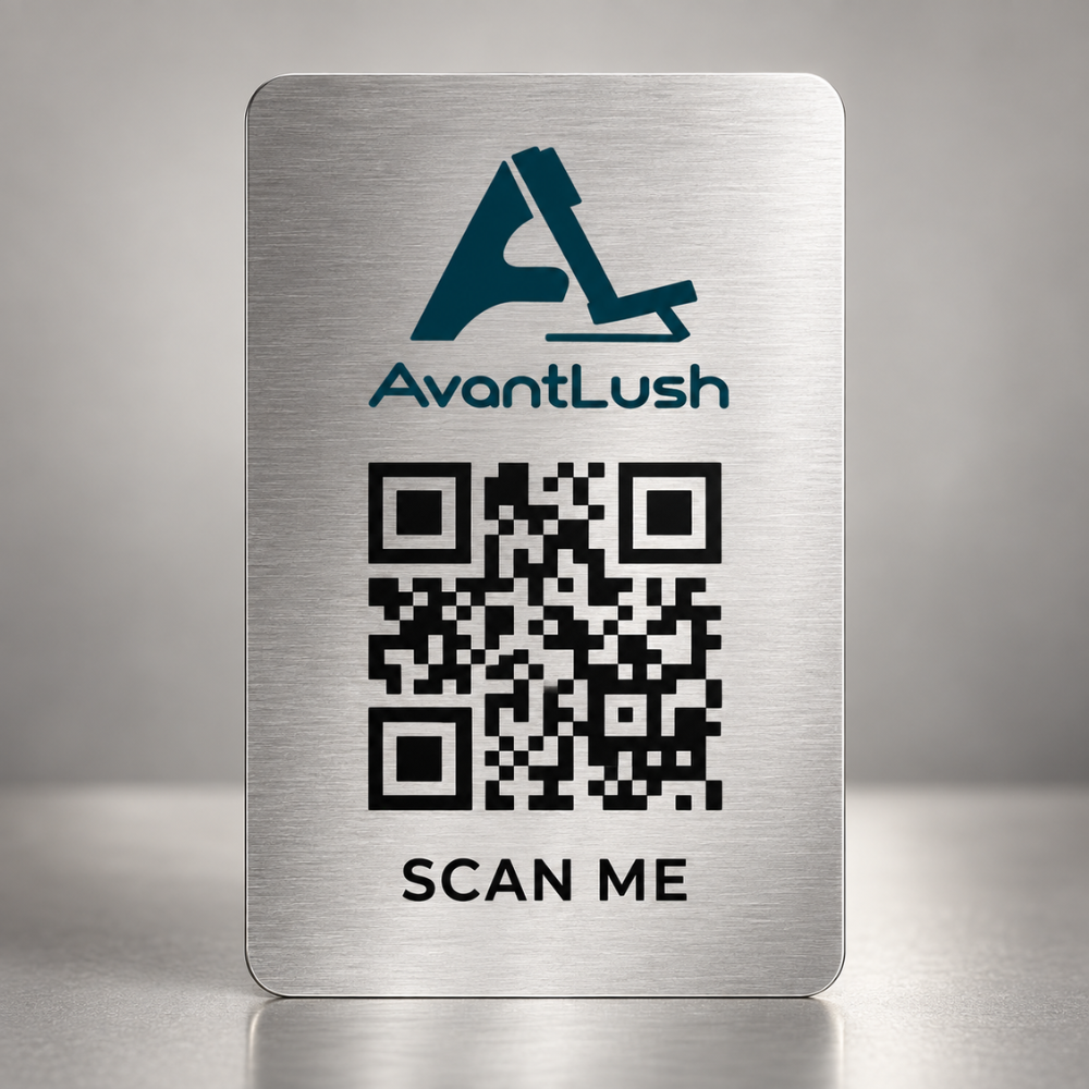 Silver Brushed Metallic QR Code Business Cards