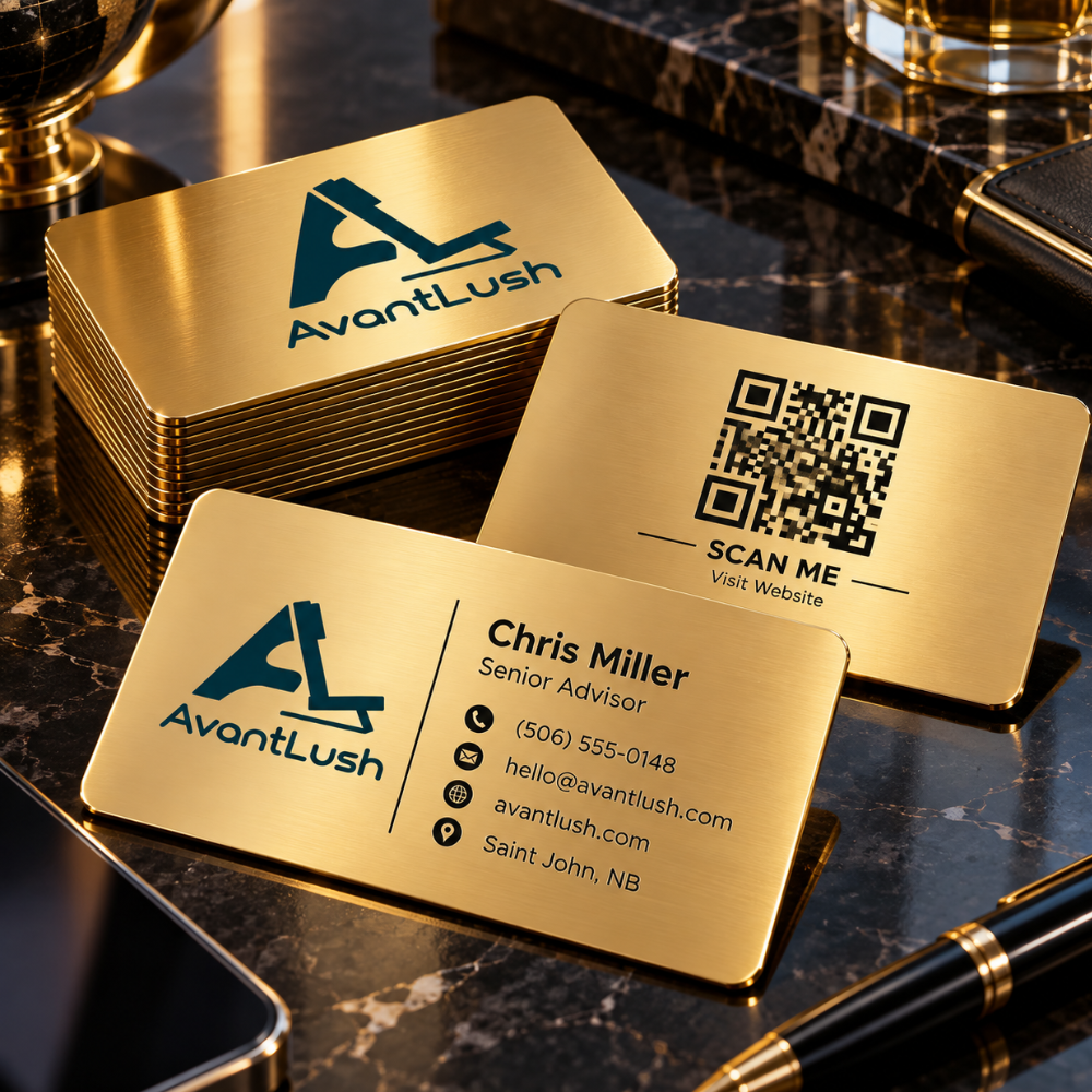 Gold Executive Premium QR Code Business Cards — Photo 5