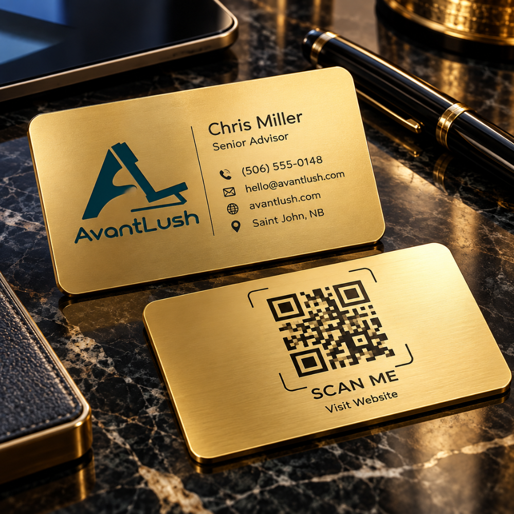 Black & Gold Executive Premium QR Code Business Cards — Photo 3