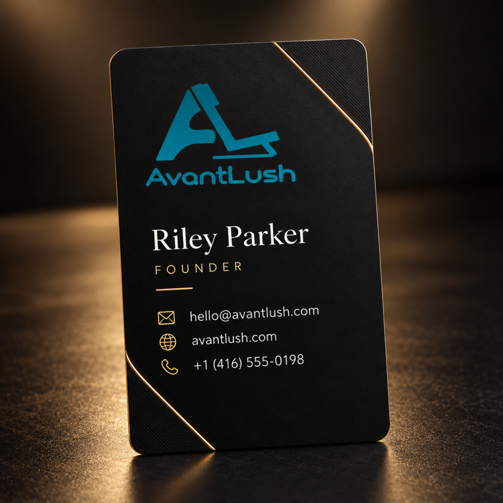Premium Black QR Code Business Cards