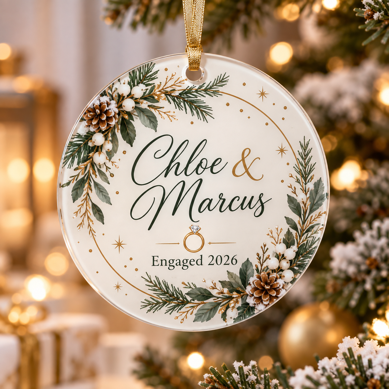 Personalized Engagement Ornament — Photo 4