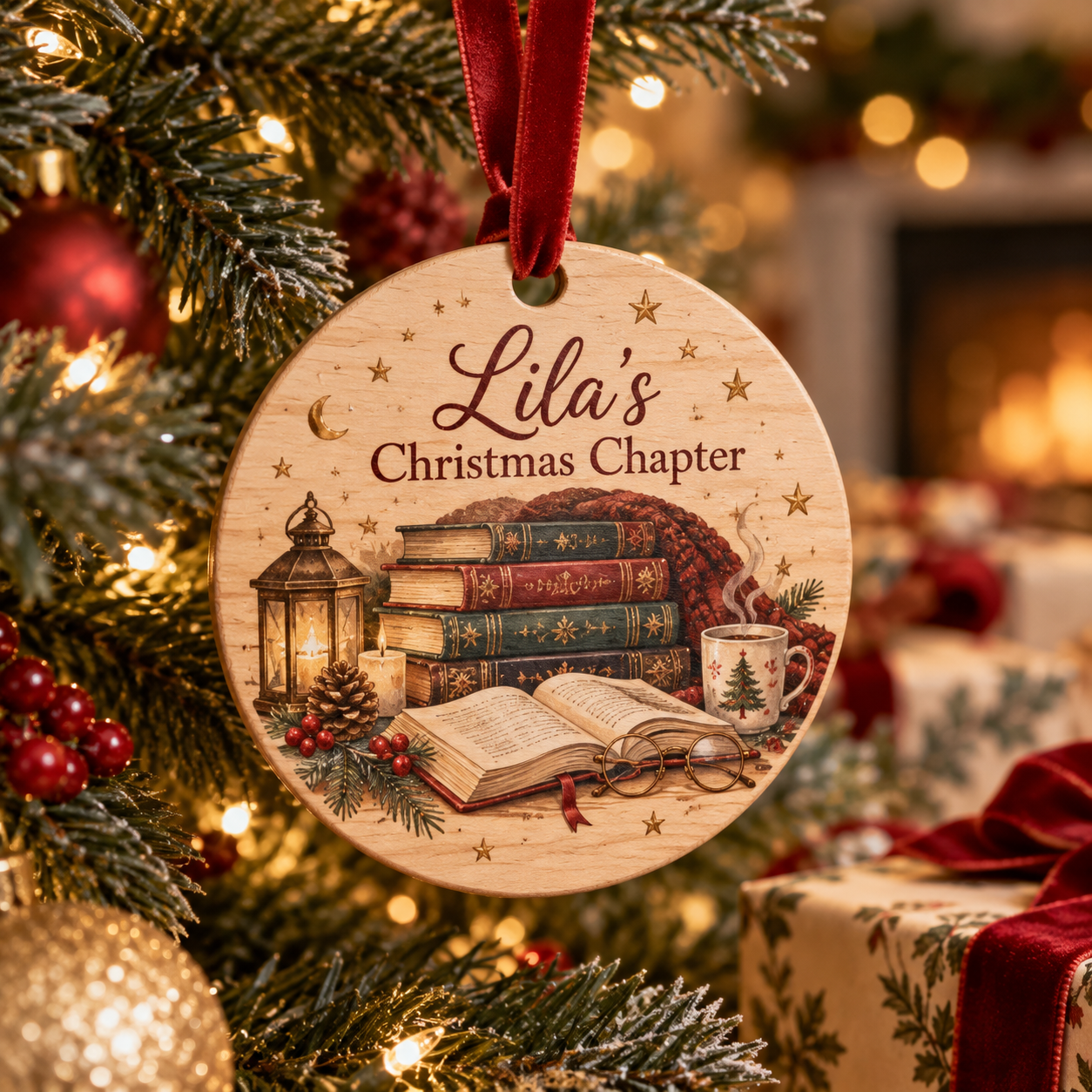 Personalized Book Lover Ornament — Photo 2