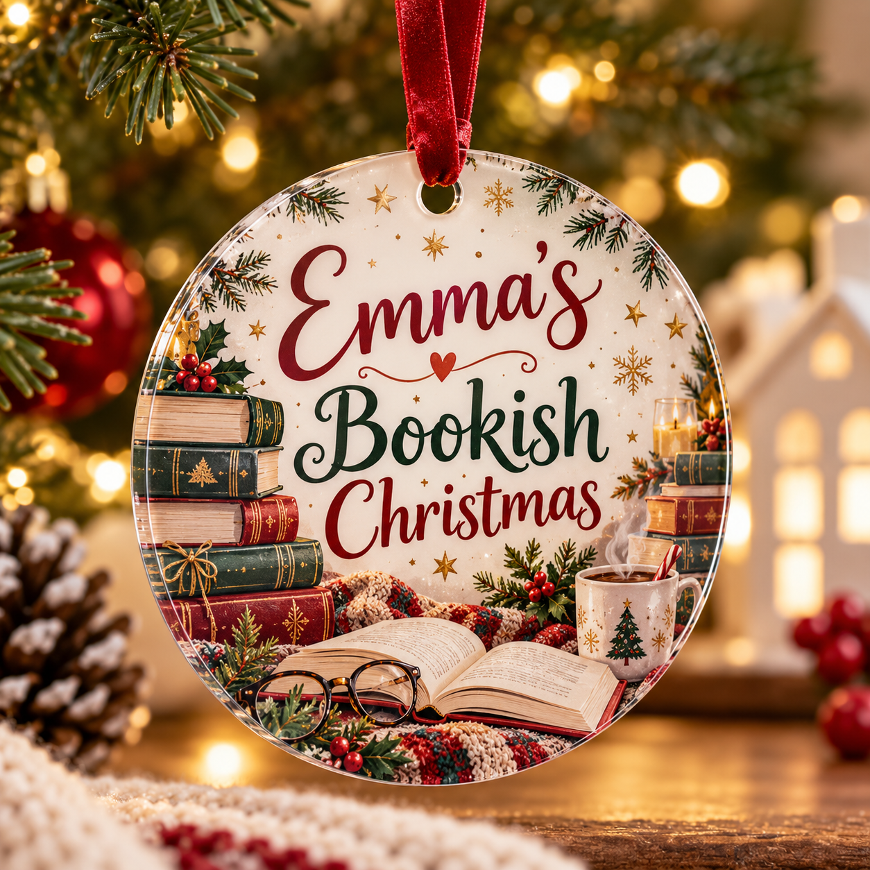 Personalized Book Lover Ornament — Photo 5