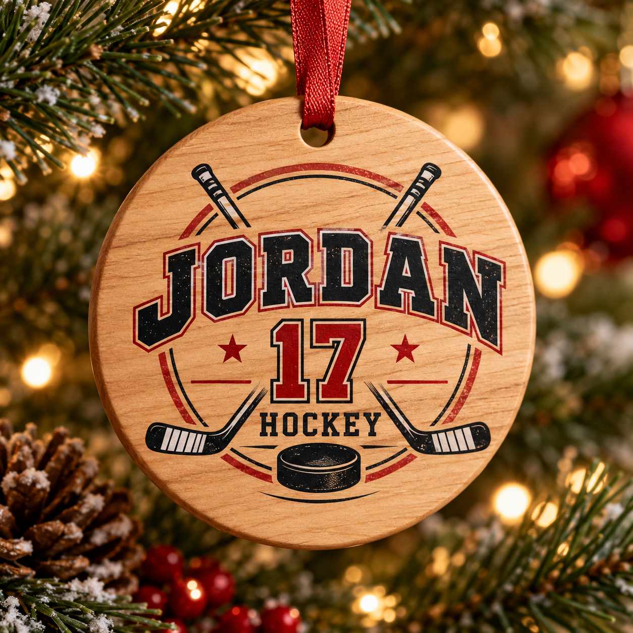 Personalized Hockey Sports Team Ornament — Photo 5