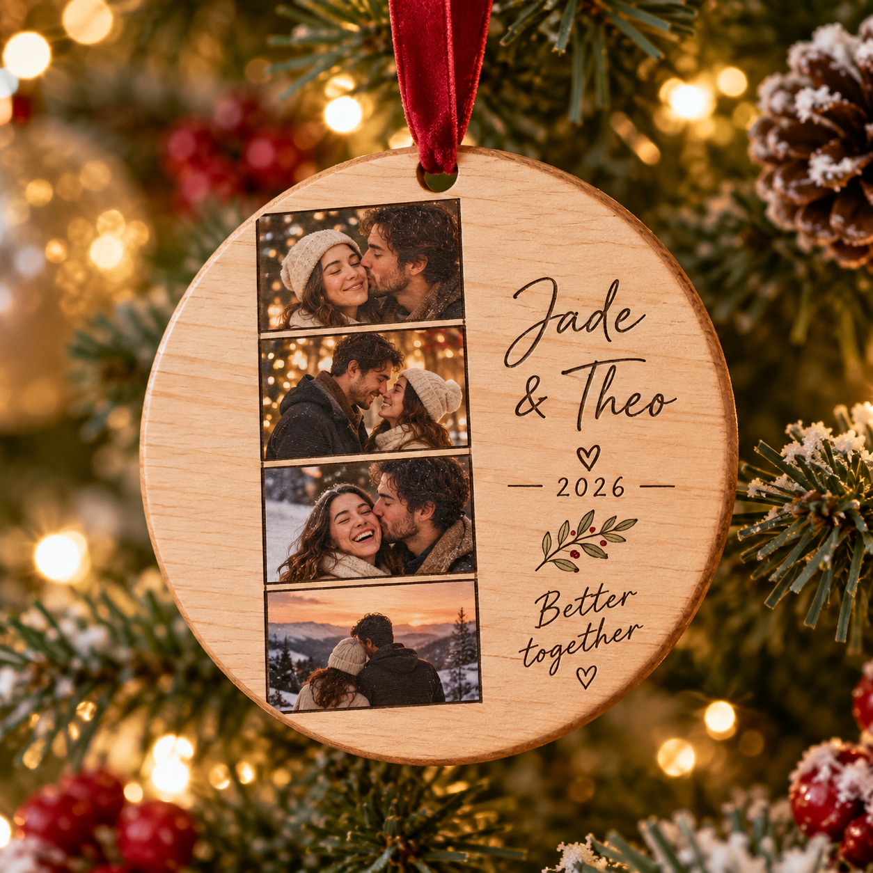 Personalized Couple Photo Strip Ornament — Photo 5