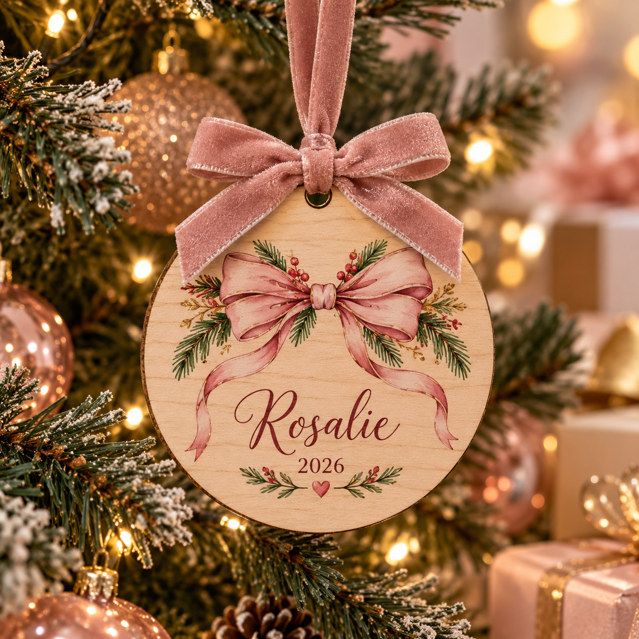 Personalized Bow Name Ornament — Photo 2