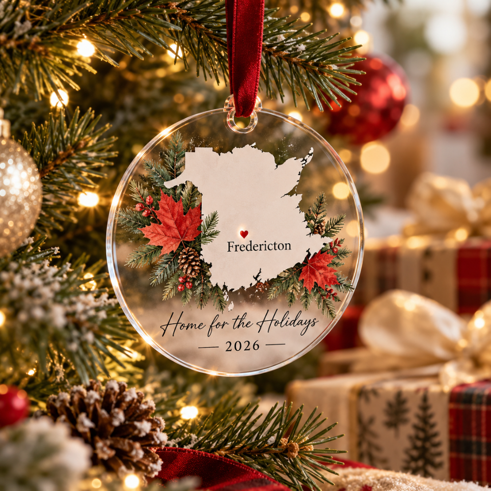 New Brunswick Map Personalized Ornament - Fredericton — Photo 2