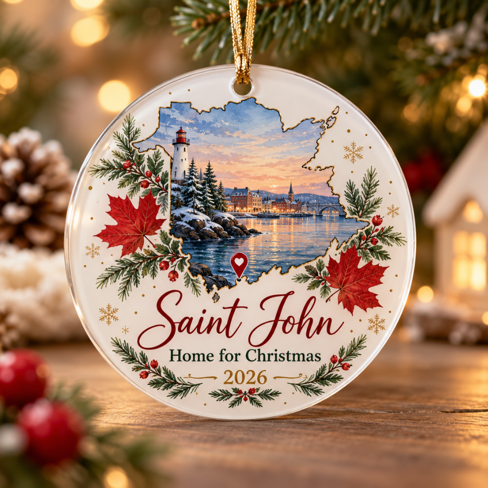 New Brunswick Map Personalized Ornament - Moncton — Photo 5