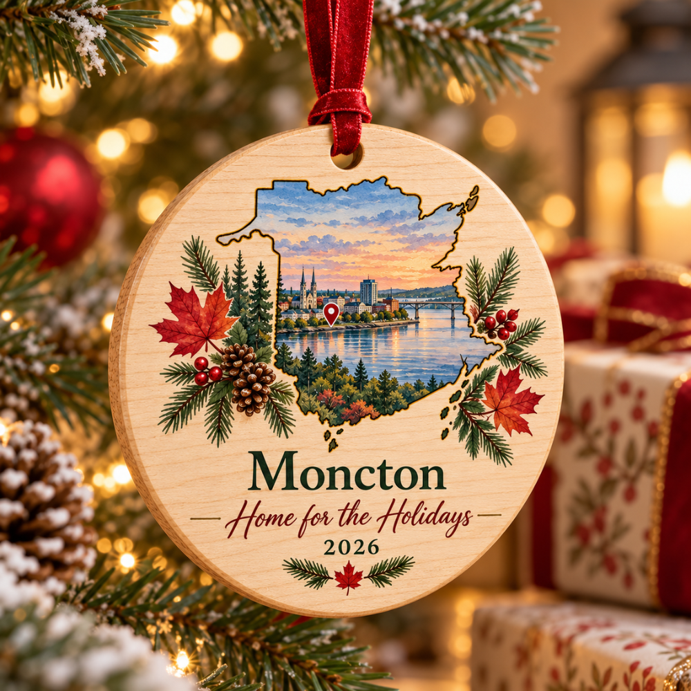 New Brunswick Map Personalized Ornament - Moncton — Photo 2