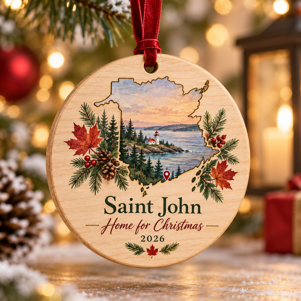 New Brunswick Map Personalized Ornament - Moncton — Photo 4