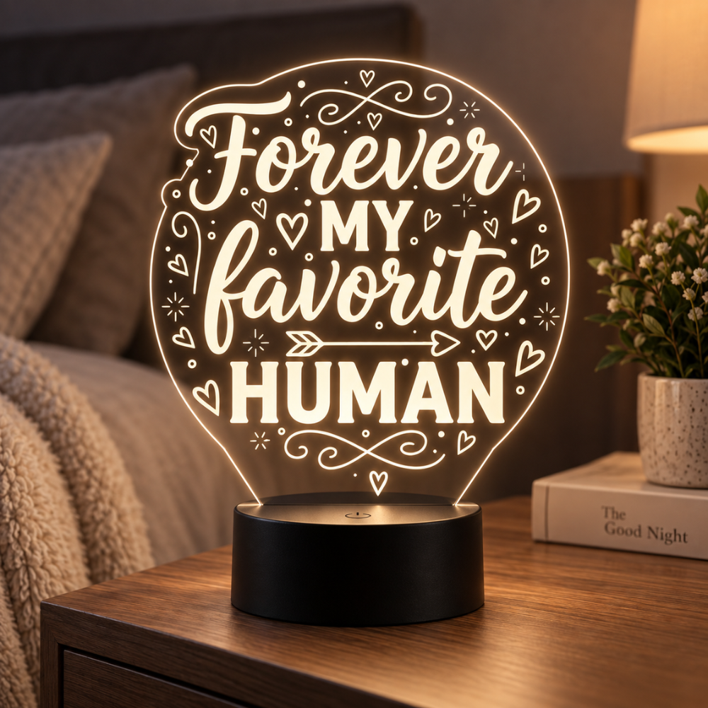 You’re My Favorite Human LED Acrylic Lamp Canada – Romantic Gift — Photo 7
