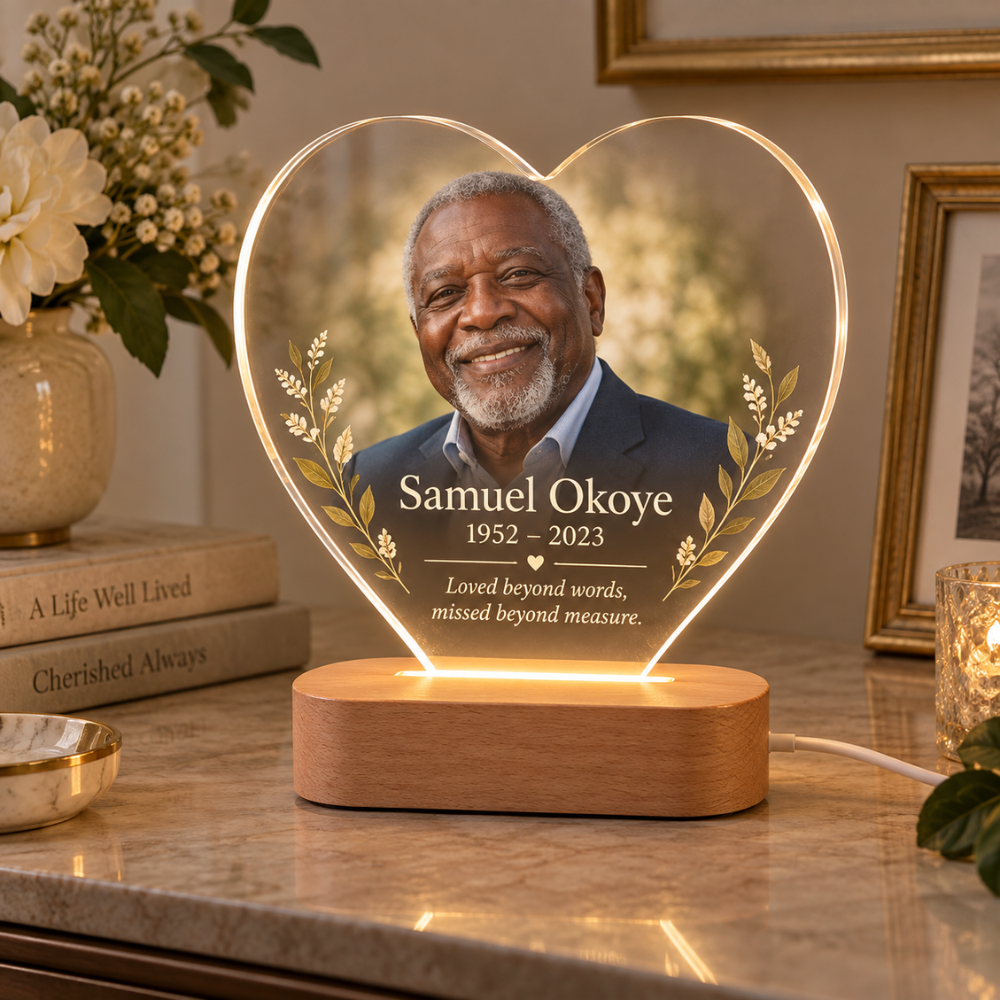 Personalized Memorial Photo LED Lamp — Photo 3