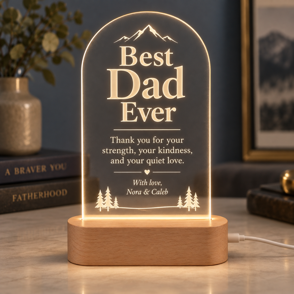 Personalized Father’s Day Message LED Lamp — Photo 3