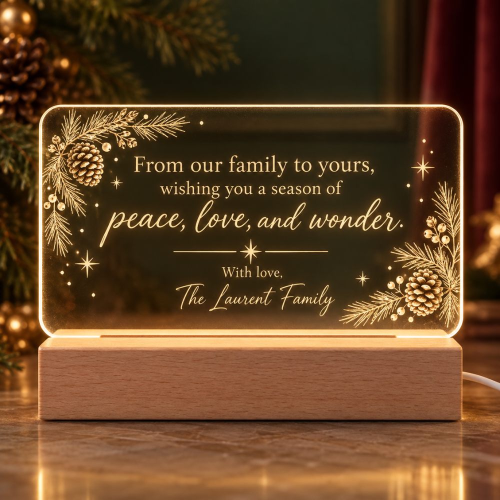 Personalized Christmas Family Message LED Lamp — Photo 3