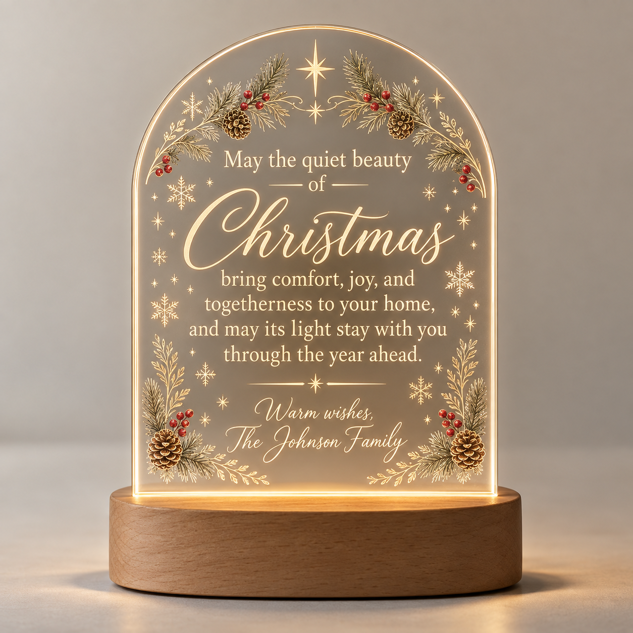 Personalized Christmas Family Message LED Lamp — Photo 1